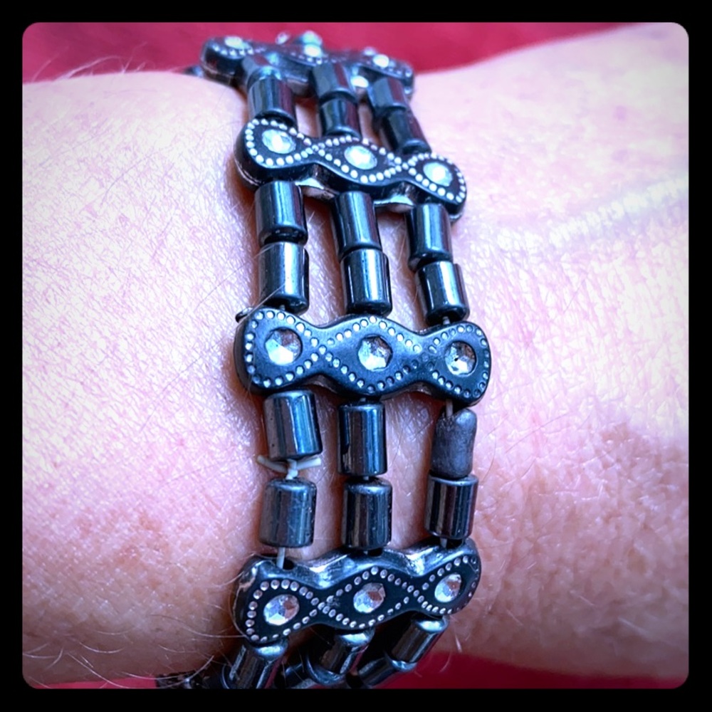 Triple antique rhinestone bracelet